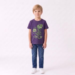 Ted Marchel Boy TEE Round Neck- Printed Dinosaur - Purple