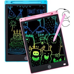 تابلت كتابة LCD ملون مقاس 12 انش للاطفال، لوح رسم للكتابة قابل للمسح واعادة الاستخدام، هدايا العاب تعليمية للاطفال بعمر 3 4 5 6 سنوات للاولاد والبنات الصغار