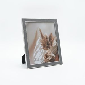 Wooden Picture Frame, Silver, 25x20 cm, Modern Style for Home Decor, with Stand and Wall Mount, Clear Glass