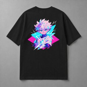 T-Shirt Anime Oversized Cotton T-03 - Black