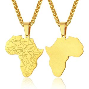3Diamonds Africa Style Map Pendant Necklace for Men Women, Unisex, Stainless Steel, 25 grams, Minimalist, Adults, African Culture Enthusiasts, Geography Enthusiasts, Necklace