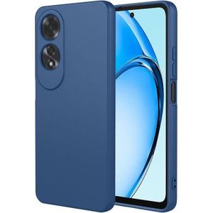 Liquid silicone case for Samsung Galaxy Oppo A60, shockproof silicone mobile phone case with soft lining and scratch-resistant microfiber, A60 navy blue.