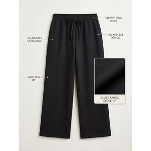 Women's wide-leg knit trousers.