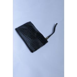 Women's wallet in black snake-skin pattern - BLACK