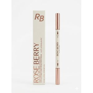 Rose Berry قلم حواجب بني + آيلاينر أسود 2 في 1 – رسم طبيعي دقيق وثبات طويل بدون تلطخ