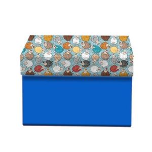  Eid al-Adha Gift Box with Sheep Pattern Lid, Blue, Decorative Storage, Cute Animal Theme