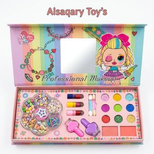 مجموعة المكياج وصناعة المجوهرات 2 في 1 للبنات