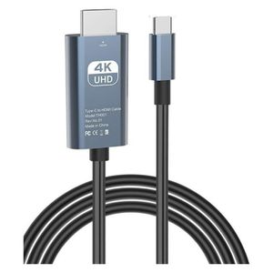 2m Type-C to 4K HDTV HDMI Cable - 8-Channel Digital Audio - Plug & Play Compatible with Smartphones, Laptops, Smart TVs, Fire TV, Apple TV - Ideal for Streaming, Presentations, and Gaming in Ultra HD