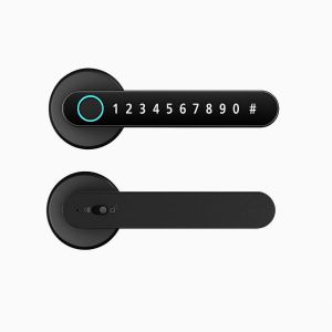 Hans HR-24 Smart Handle Lever Door Lock - Fingerprint Recognition Security System with PIN Code, Card & Key Access - Optional APP & Remote Control Support - Multi-Access Smart Lock for Homes & Offices - HR-24