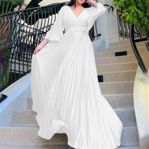 Fashion (Blue)SOMOIA L-4XL Plus Size Dress Women Wholesale Dropshipping  Solid Color Loose V-Neck Wedding Dress Long Dress Advanced Skirt SAB @ Best  Price Online