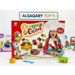 مجموعة صنع البرجر للأطفال - مجموعة أدوات المطبخ والمعجنات الإبداعية للأطفال