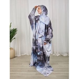 Nova Butterfly Satin Islamic Isdal - Blue Marble