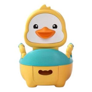 بوتي أطفال تعليمية على شكل بطة مع درج للتنظيف ومقابض أمان