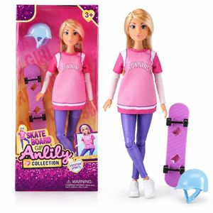 Doll دمية 29سم مع لوح تزلج وملحقاتها من أنليلي - 616010