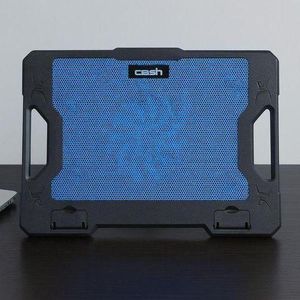 Crash C1000 Laptop Cooling Fan: A stylish laptop cooling fan with a large 140mm fan and LED lighting, compatible with devices up to 17 inches.v(black and blue)