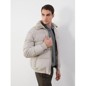 LC Waikiki Regular Fit Fur Collar Men's Faux Leather Coat