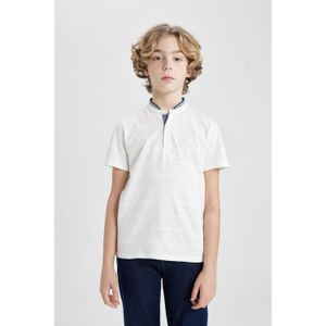 Defacto Boys' Stand Collar Piqu? Short Sleeve Polo T-Shirt