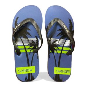 Slipper Blue Unisex Flip Flops Medical Leather Slipper  - Summer Sandal for Indoor and Outdoor, Home, Beach, Sea and Shores - Flexible Flat Multicolor