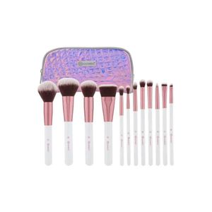BH Cosmetics 12-Piece Crystal Quartz Brush Set with Case – White / Rose Gold / Brown