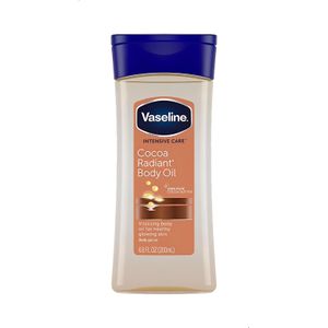 Vaseline زيت جل للجسم من فازلين، عناية مركزة بزبدة كاكاو نقية 100%، تمنح ترطيبا مكثفا ولمعانا صحيا للبشرة بزيت منشط للجسم لبشرة صحية ومتألقة، مناسب للاستخدام اليومي بعد الاستحمام - 200 مل