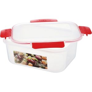 M Design food storage box, 1.6 liter - clear and red
