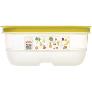 AKSA Plastic Rectangular Veggie Container, 0.8 Liter Capacity, Clear