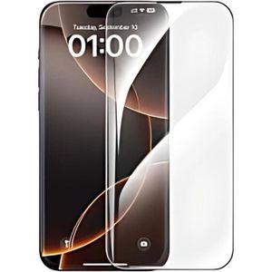 شاشة حماية زجاجية شفافة ثلاثية الأبعاد 2.5D مع فلتر مضاد للغبار متوافقة مع iPhone 16 Pro Max - شفافة بدقة عالية - بدون إطار أسود، تدعم فتح بالبصمة