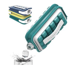 Healthy ice cube tray for freezer  Make and serve without ever touching  Spill-proof silicone cubes with lid Maker makes 18 cubes