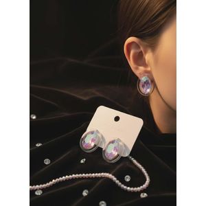 Oval acrylic earrings
