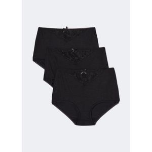 4 Pack Black Lace Trim Full Knickers - Matalan