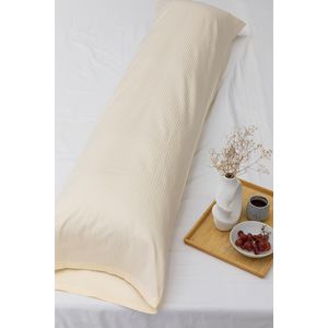 MEHALLA مجموعة أغطية وسائد طويلة - ساتان - دبل - اوف وايت 180 cm *45 cm (قطعتان)