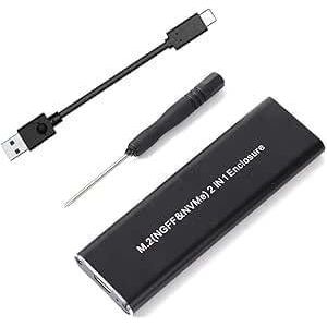 M2 NVME to USB3.1 Type-C GEN2 10GBPS Enclosure M2 PCI-E SSD Hard Disk External Drive Box M2 M-Key SSD to USB-C Adapter (M2-to-NVMe)
