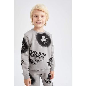 White BOYS & TEENS Boys' Defacto Fit NBA Regular Fit Crew Neck