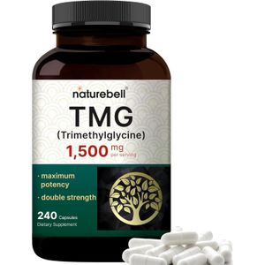 TMG Supplements 1500mg, 240 Capsules  Maximum Strength Anhydrous Trimethylglycine - Supports Healthy Homocysteine Balance & Heart & Liver Health* Non-GMO & Glut