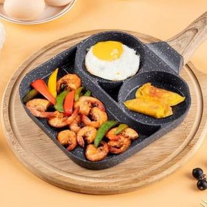 Nonstick Egg Frying Pan - 3 Section Square Grill Pan Divided