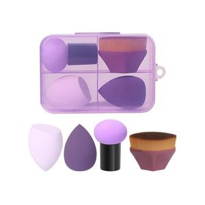 1 Pieces Foundation Brushes,3 Pieces Set of Makeup Sponges Foundation Beauty Blender Blending Wet and Dry Make Up Applicator Cosmetic Concealer Face Brush Eyes Sticks Powder Puff With Handle (Multi Color)