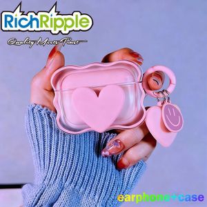 RichRipple TWS Pro2+ Bluetooth 5.0 Earphones with Transparent Case & Cute 3D Heart Charm and Smiling Pendant