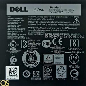 Os بطارية ديل متوافقة مع XPS 15 9560 9570 7590 9550 Precision 5520 5530 5540 Vostro 7500 7590 6GTPY - من  - ضمان 3 شهور