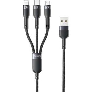 Yesido CA91 3 in 1 USB Cable, Black