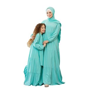 إسدال ودريس كابلز للأم والطفلة – موديل مكه – خامة فسكوز مستورد – لون اكوا