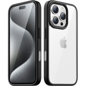 جراب متوافق مع موبايل ايفون 16 برو ماكس 6.9 بوصة  شفاف كريستالي لا يصفر حماية السقوط الدرجة العسكرية مضاد للصدمات أسود البولي يوريثين الحراري