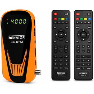 Senator S4040 V2 FHD 1080p HD Satellite Receiver, Built-in Wi-Fi, 1GB RAM, USB and HDMI Ports, Black