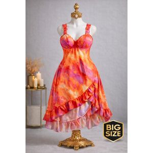 طقم خامة زبدة مستوردة بطباعة سبليمشن ودانتيل – بيج سايز المقاسات المتاحة: تلبيس مريح من 85 كيلو حتى 120 كيلو