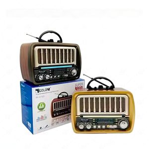 راديو محمول Vintage متعدد الوظائف FM/AM/SW – يدعم USB وTF Card مع بطارية قابلة للشحن وطاقة شمسية