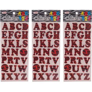 3A مجموعة ملصقات فوم حروف إنجليزية 11 بألوان حمراء وسوداء طقم من 3 - أحمر وأسود 2440-10
