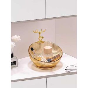 Acrylic Deer Ribbed Organizer for Salis, Serving and Organizing, Stylish and Durable - Decorative Plate and Luxury Accessory Holder  for Perfect Jewelry and Makeup Storage