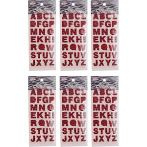 3A  Educational English Letters Foam Sticker Set Of 6 Pieces For Kids - Red 2440-11 - -5088-Red14