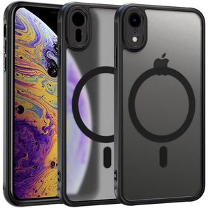 iPhone XR Case Compatible with MagSafe, Magnetic Case for iPhone XR Lens Protection Case Anti Scratch Shockproof Case, Black