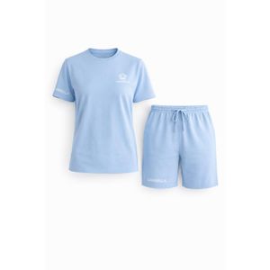 LAVANDULA بيجامات نسائية مصنوعة من القطن الخالص 100% , مصممة للراحة بملمس ناعم وتصميم أنيق، باللون السماوي