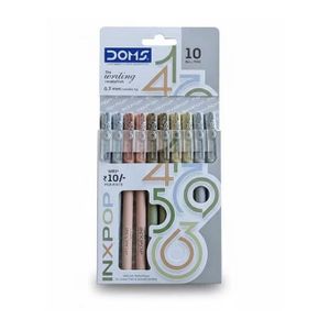 DOMS Inxtra Ballpoint Pens Ball Pen (Pack of 10, Ink Color - Blue)